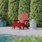 Flash Furniture Red Adirondack Chairs with Ottoman-Cupholder, 2PK 2-LE-HMP-1044-110-RD-GG - alternate 2